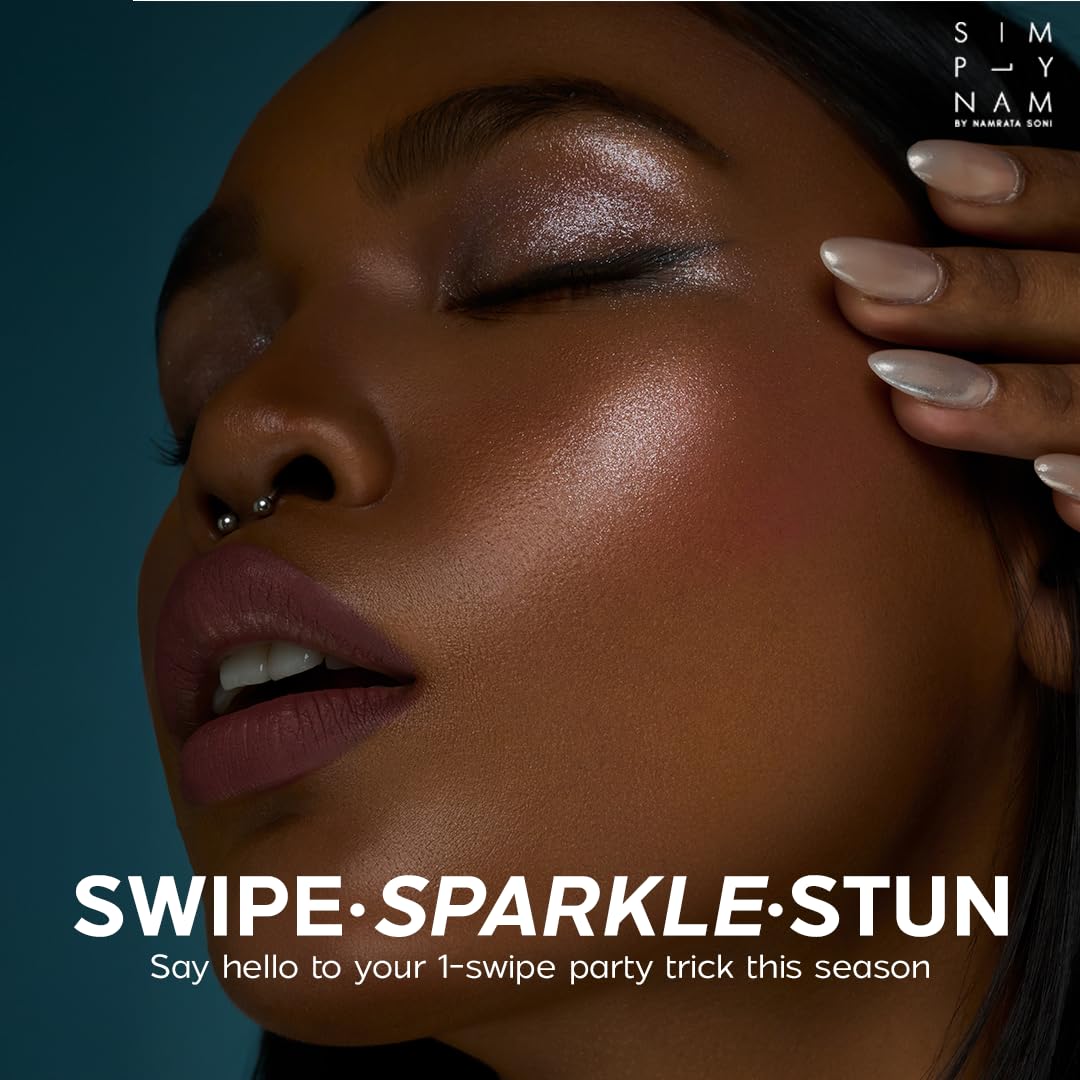 SIMPLYNAM Pixie Dust Multi-Use Glitter Glow | Liquid-to-Powder Formula | Buildable Shimmer | Lightweight & Hydrating | Vegan & Cruelty-Free | Multi-Use for Face & Body | Starlight