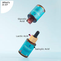 Pilgrim 25% AHA + 2% BHA + 5% PHA Peeling Solution for Face | 10-Minute Facial | Chemical peel for face for glowing skin | Serum for Tan | Exfoliating serum| Men & Women | 30ml