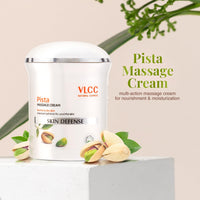 VLCC Pista Massage Cream 50g - For Intensive Hydration & Radiance | Improves Skin Complexion | Protects and Strengthens the Skin | Power of 10 Natural Extracts.