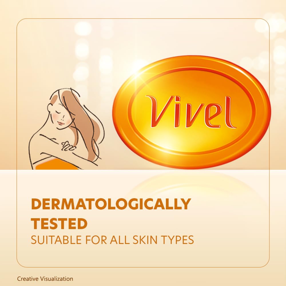 Vivel Glycerin Bathing Bar Soap for Soft Moisturized Skin with Pure Almond Oil & Vitamin E, Special Pack 125gx3 (Pack of 3)