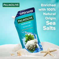Palmolive Naturals Sea Minerals Liquid Hand Wash Refill 750ml, Remove 99.9% of Germs, Refreshing Fragrance Handwash Refill Pack,