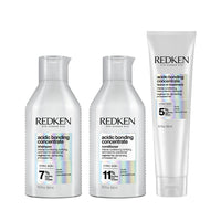 Redken Acidic Bonding Concentrate Sulphate Free Shampoo, Conditioner & Leave-In Treatment Combo | With Citric Acid | Repairs Weak Hair Bonds |For Dry, Damaged, Coloured and Frizzy Hair | For Men & Women