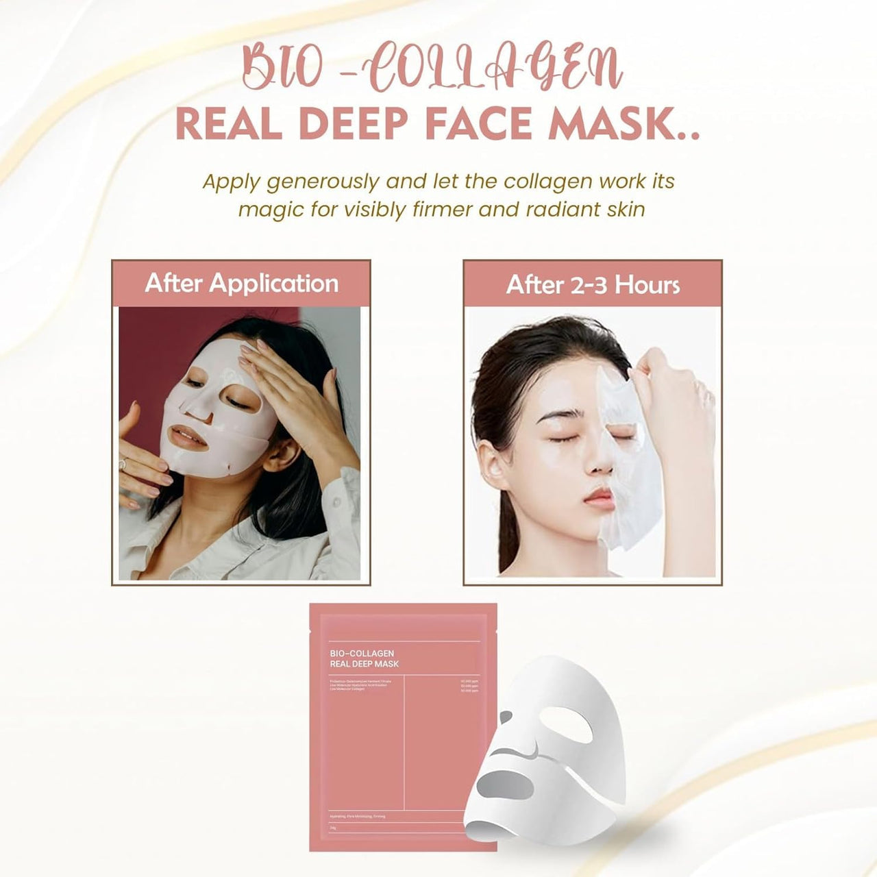 2 Pcs Collagen Overnight Face Mask | Korean Glass Skin Hydrogel Mask for Deep Hydration, Pigmentation, Anti-Aging & Pore Minimizing | Hyaluronic Acid, Niacinamide, Vitamin E & Centella(Pack of 2)