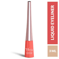 Olivia Intense Liquid Eyeliner - Black | Waterproof, Smudge-Proof, Long-Lasting Eyeliner for Women | Glossy Finish, Quick-Dry Formula, Precise Fine Tip | Eye Liner Makeup for Bold, Defined Eyes - 3ml