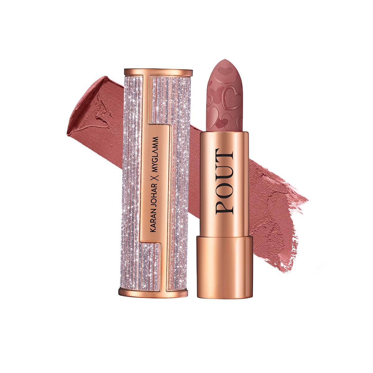 MyGlamm POUT by Karan Johar Intense Matte Plumping Lipstick - Sleepover Pout (Nude Pink Shade) | Highly Pigmented, Long Lasting, Lightweight, Creamy Matte Lipstick For Lip Makeup (4g)