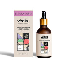 Vedix Sushath No-Frizz Intense Moisture Solution Leave In Conditioner for Chemically Treated & Coloured Hair, Customized Ayurvedic Hair Serum With Castor + Shea Butter + Olive - 50ml