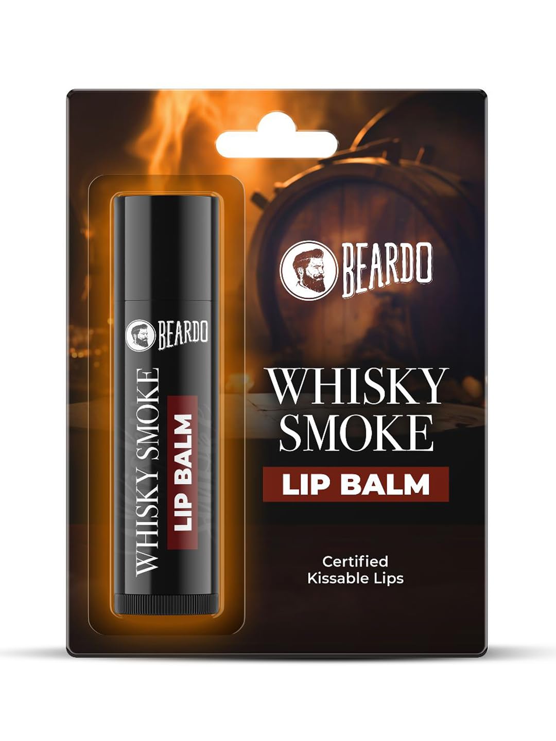 Beardo Whisky Smoke Lip Balm for Men, 4g| Moisturizes & Soothes Dry, Cracked & Chapped Lips | Enriched with Vitamin E, Shea Butter & Coffee | Non Glossy | Non Tinted Lip Balm for Dark Lips | Lip Balm for Men