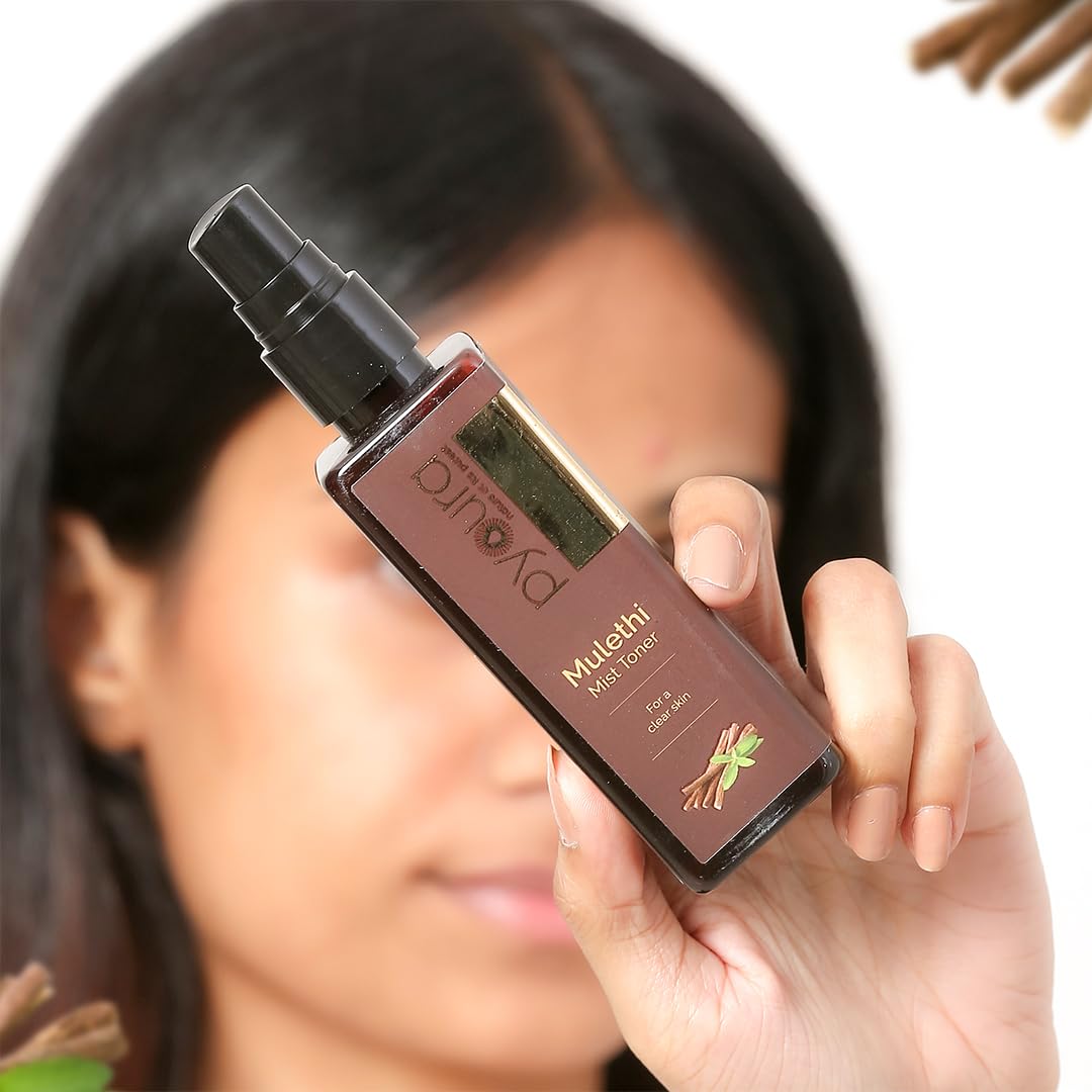PYOURA Skin Brightening Licorice (Mulethi) Face toner Mist 100ml, Nourishing Licorice toner for Even Skin Tone, Fades Dark Spots & Pigmentation, Hydrating Face Serum Toner