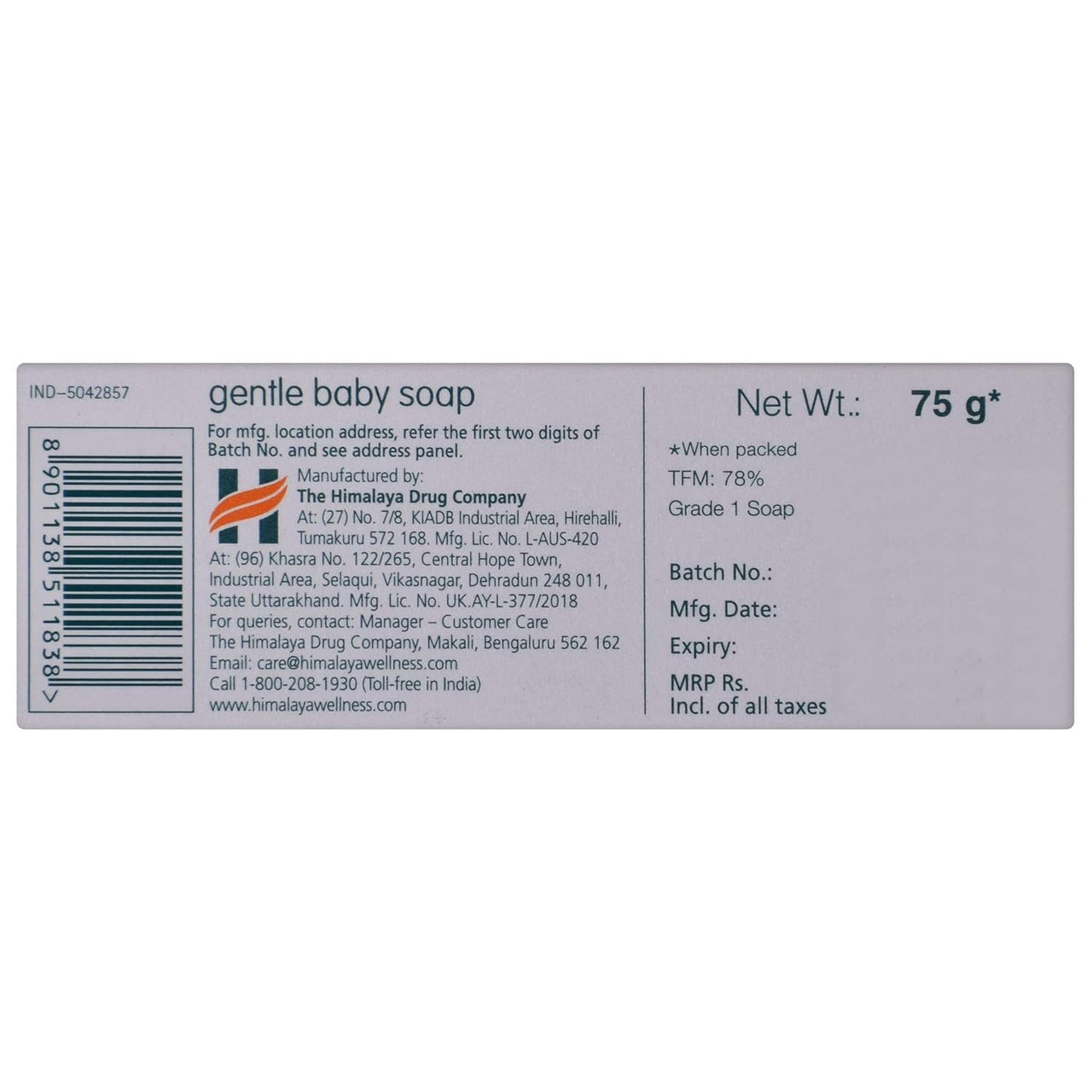 Himalaya Herbals Moisturizing Baby Soap (75g) (Pack of 3)