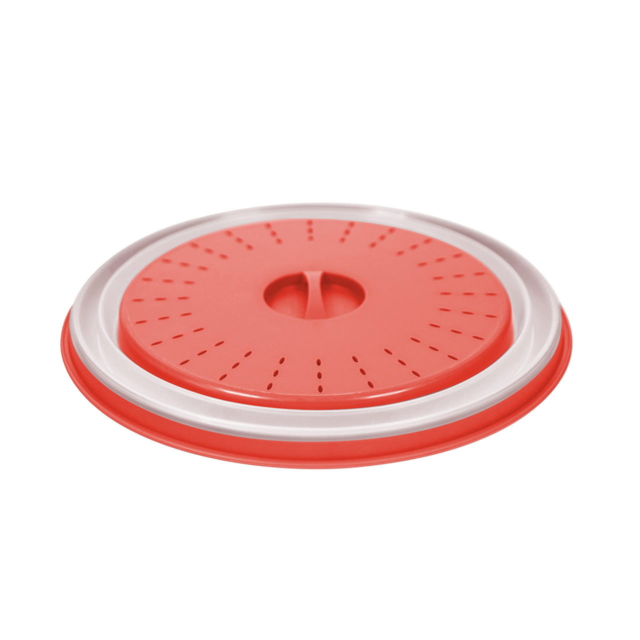 Tovolo 47011-402 Large Collapsible Microwave, Lid for Reheating Food, Meal Prep Gadget, No Mess Folding Plate Cover Kitchen Tool, Candy Apple Red