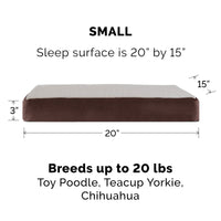 Furhaven Orthopedic Dog Bed for Small Dogs w/ Removable Washable Cover, For Dogs Up to 20 lbs - Sherpa & Suede Mattress - Espresso, Small