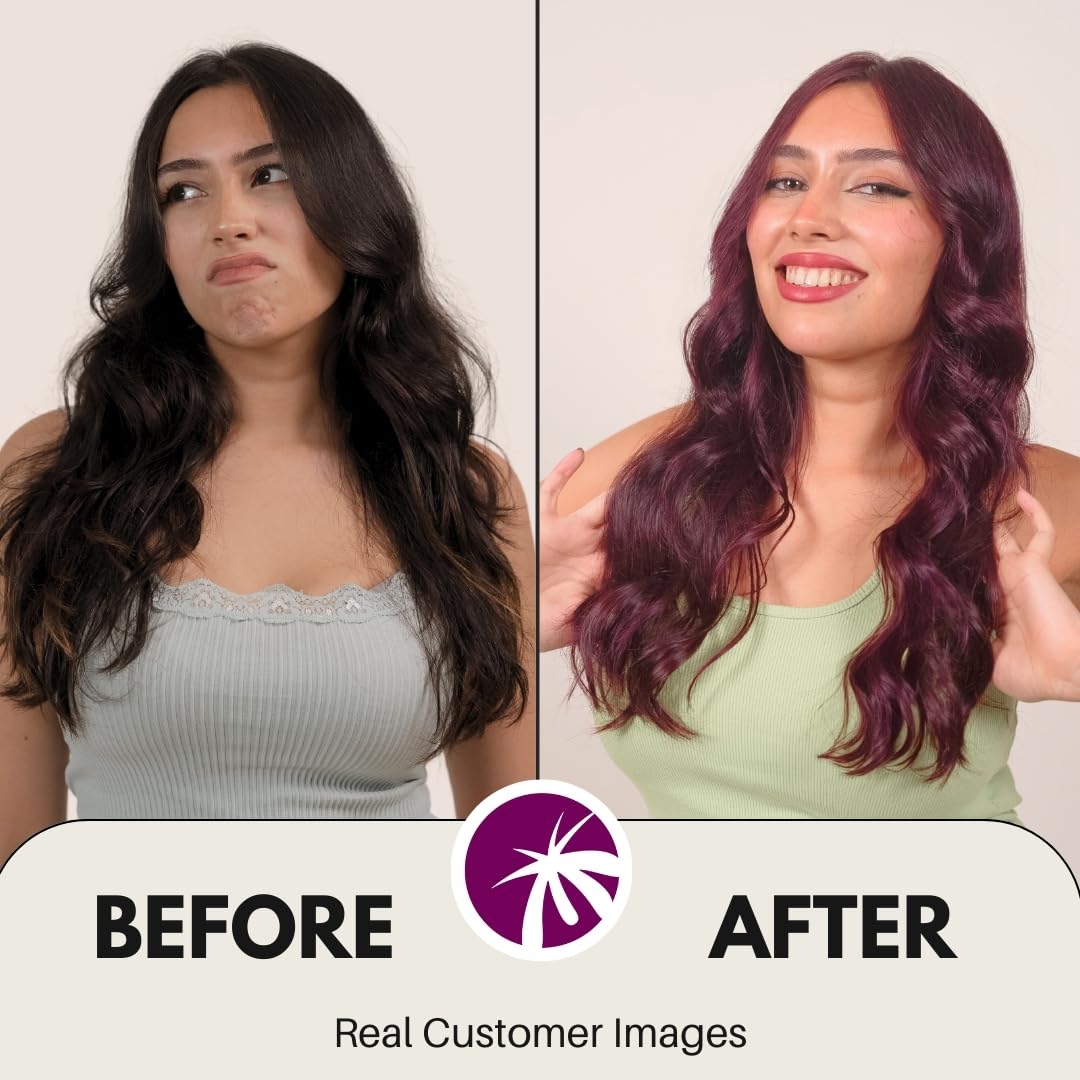 Paradyes No Bleach Mini Berry Plum Glossy Hair Tint, Ammonia-Free Formula for Natural Black Hair, Visible on Natural Black Hair