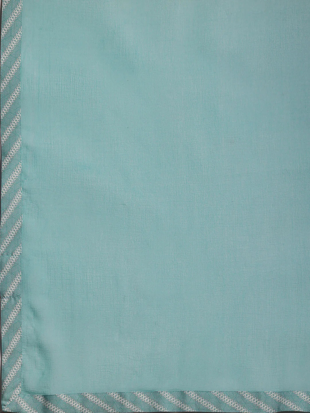 Blue Printed Cotton A-Line Kurta with Churidar & Dupatta