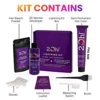2.Oh! Italian-Peach Hair Color DIY Kit | Semi Permanent Color + Bleach for Highlights | With Plex & Argan Oil | Lightening Kit for Women & Men