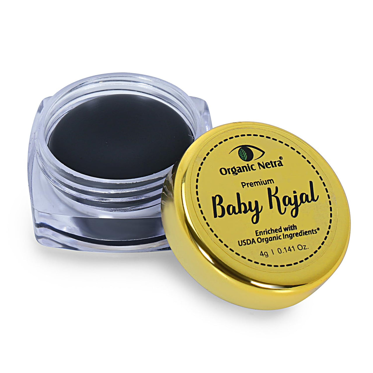 "Organic Netra Baby Kajal 4g for Newborns Water-Resistant Smudgeproof Longlasting Enriched with Natural Organic Ingredients Safe for Sensitive Baby Skin No Harmful Chemicals Matte Finish