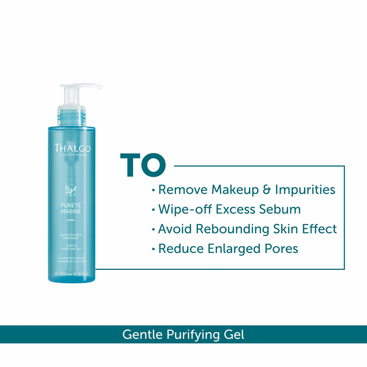 Thalgo Gentle Purifying Gel - Oily Skin Cleanser with Moringa & Rice Powder - Deep Cleanse for Fresh, Radiant Complexion - 200ml