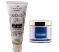 PURE AATMAN Face Cleanser with Micro Exfolaitor Face Scrub for Men & Women Face Scrub For Normal to Dry Skin + Face Cleanser (Combo Pack Of -2)