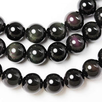Natural Gemstone Beads for Beads & Bead assortments Energy Healing Crystals Jewelry Chakra Crystal Jewerly Beading Supplies Rainbow Obsidian 10mm 15.5inch About 36-40 Beads