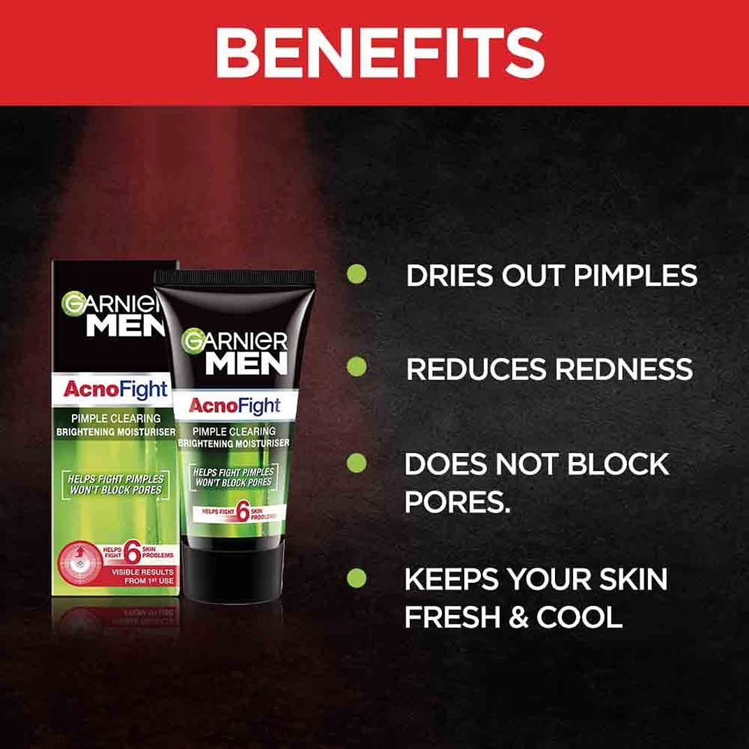 Garnier Men Acno Fight Pimple Clearing Brightening Moisturizer, 45g (Pack of 2)