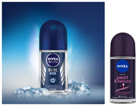 Nivea Women Deodorant Roll On, Pearl & Beauty Fine Fragrance For Fragrant Smooth & Beautiful Underarm Skin, 50ml&NIVEA Cool Kick Deodorant Roll On for Unisex, 50ml