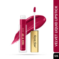 Seven Seas Touch N Try Velvet Liquid Lipstick | Matte Finish | One Swipe Application | Non Transfer | Water Proof | Liquid Lipstick for Women | Long Lasting Stay Up to 8 Hours (25, 4ML)
