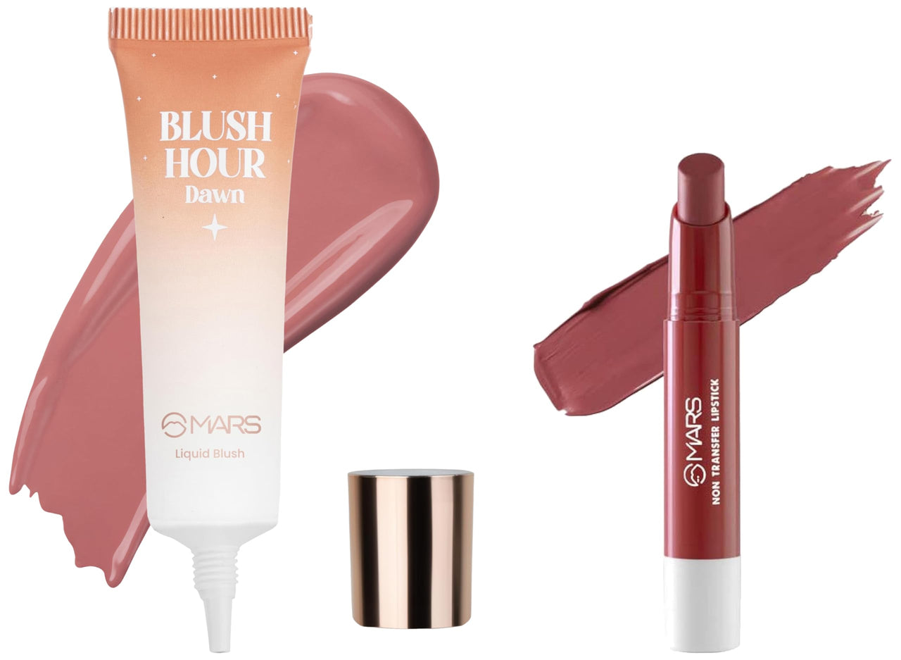 MARS Matte Super Stay Lipstick |(2.6 gm) (02-TREASURE) Liquid Blush Hour | Dewy-Matte Finish | Highly Pigmented | Lightweight & Long-Lasting Formula | Effortless Application (12 ml) (01-DAWN)