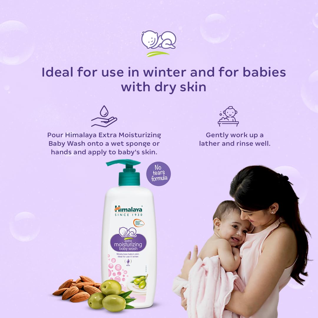 Himalaya Extra Moisturizing Baby Wash, 200ml (Pack of 2)