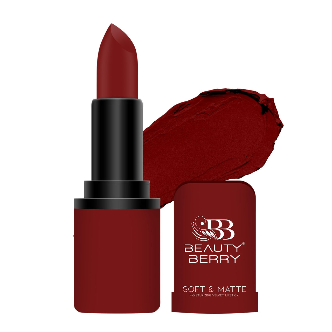 Beauty Berry Soft & Matte Moisturizing Velvet Lipstick For Women - Long-Lasting, Hydrating, High-Pigment Color. (Shade 01)