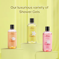 Uniqura Brightening Body Wash Combo With 1% Salicylic Acid & Vitamin C Body Washes| Prevents Body Acne & Sun Damage | Shower Gel For Men & Women (300 ml each+Free Loofah)