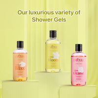 Uniqura Hydrating Body Wash Combo With Berries & Oud Fragrances | Reduce Acne, Remove Tan & Purify Skin| Shower Gel For Men & Women (300 ml each+Free Loofah)