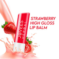 Jovees Herbal Strawberry High Gloss Lip Balm For Soft, Glossy And Supple Lips | 24 Hour Hydration | Rejuvenates Dark, Pigmented, Dry, Chapped And Discoloration Lips- 5g