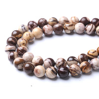 Natural Stone Beads Australia Zebra Gemstone Round Loose Beads for Jewelry Making DIY Bracelet Crystal Energy Healing Power Stone 6mm 60pcs (6mm, Australian Zebra Jasper)