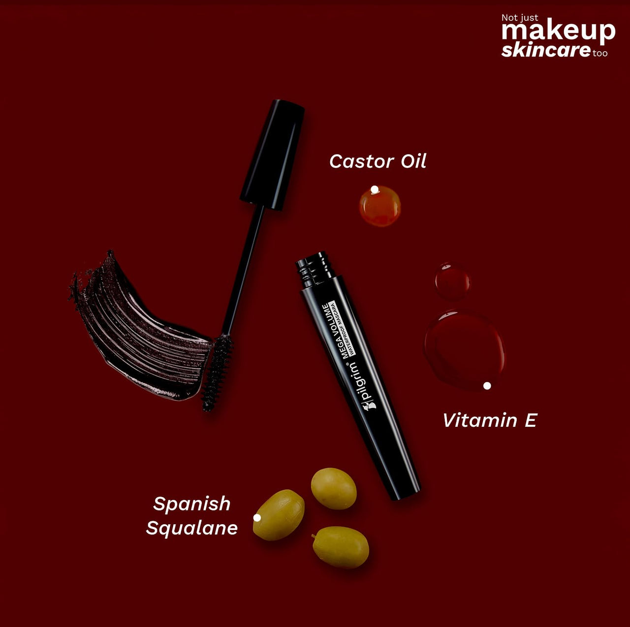 Pilgrim Mega Volume Waterproof Mascara High-definition Volume Smudge-proof Black Passion-02 | 5ml