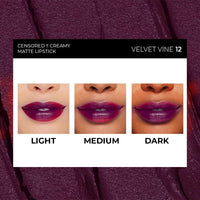 SOKU Censored Matte Long Lasting Lipstick for Women | Creamy Lipstick | Enriched with Jojoba Oil | Moisturising & Waterproof | Smooth Finish & Lightweight (Velvet Vine-12) - 4.2g