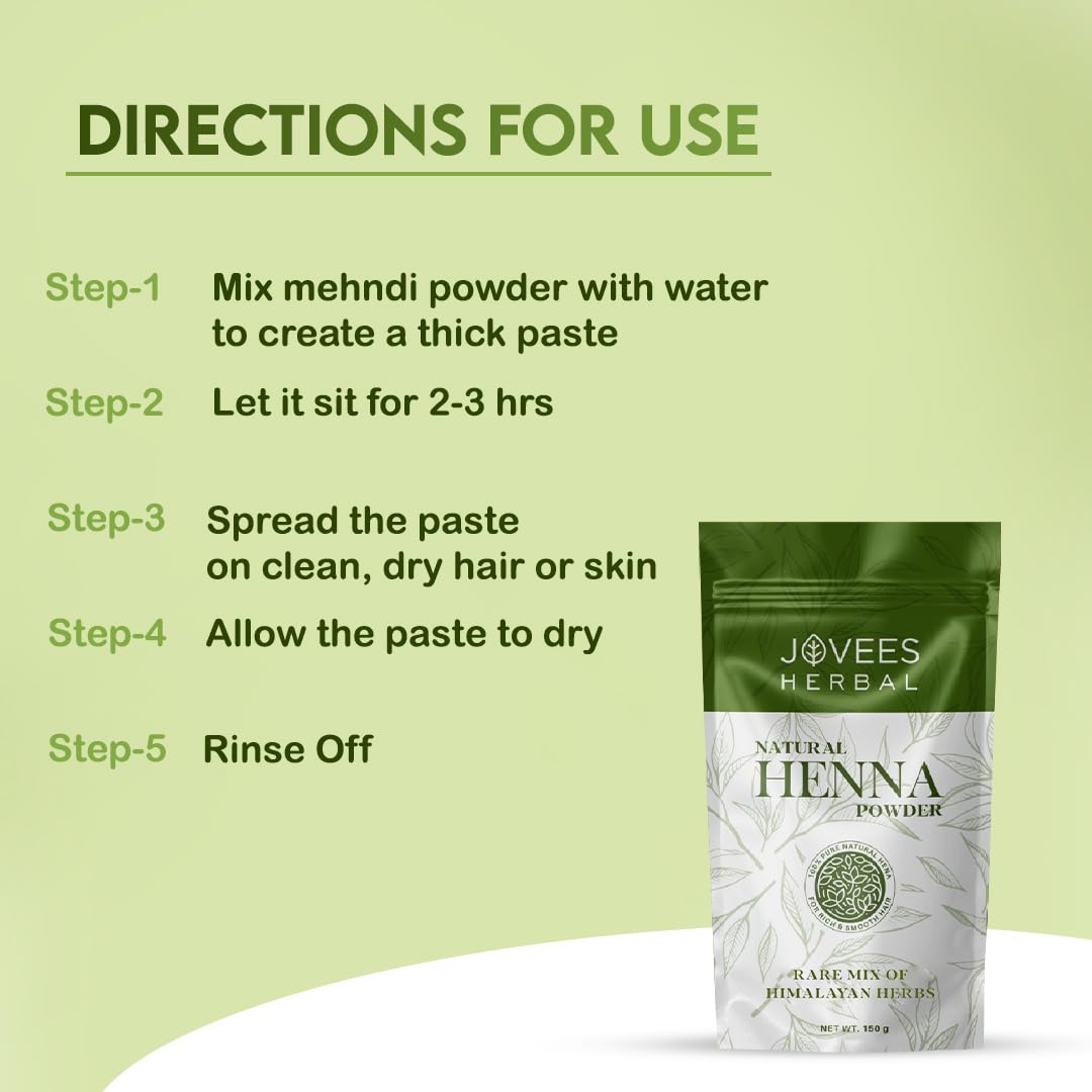 Jovees Herbal Mehandi/Henna Powder | With Amla, Shikakai & Brahmi Powder | For Extra Conditioning | Control Hair Fall & Repairs Damaged Hair 150g