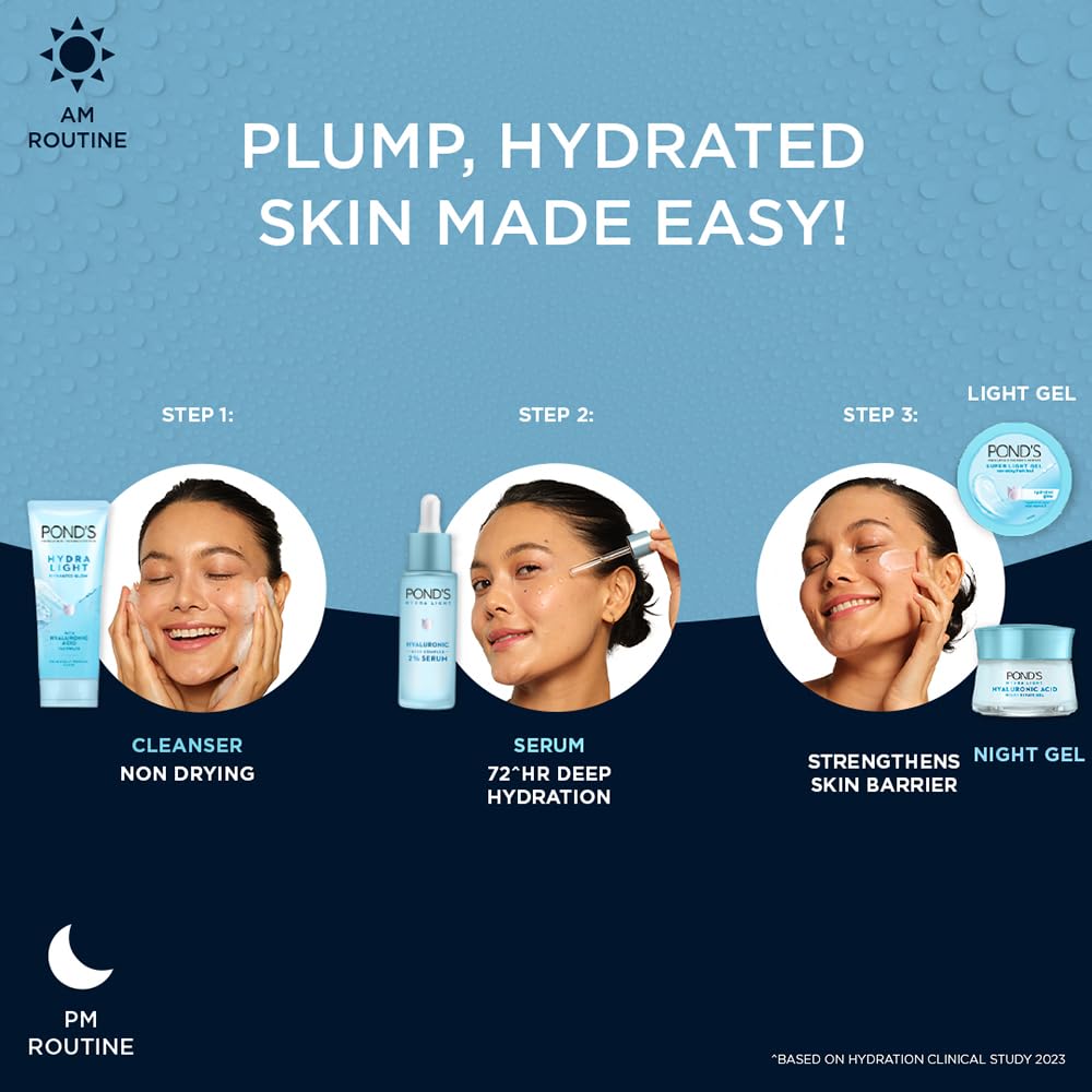 POND's Hydra Light hyaluronic acid hydrating gel facewash hydrate and glow 100g