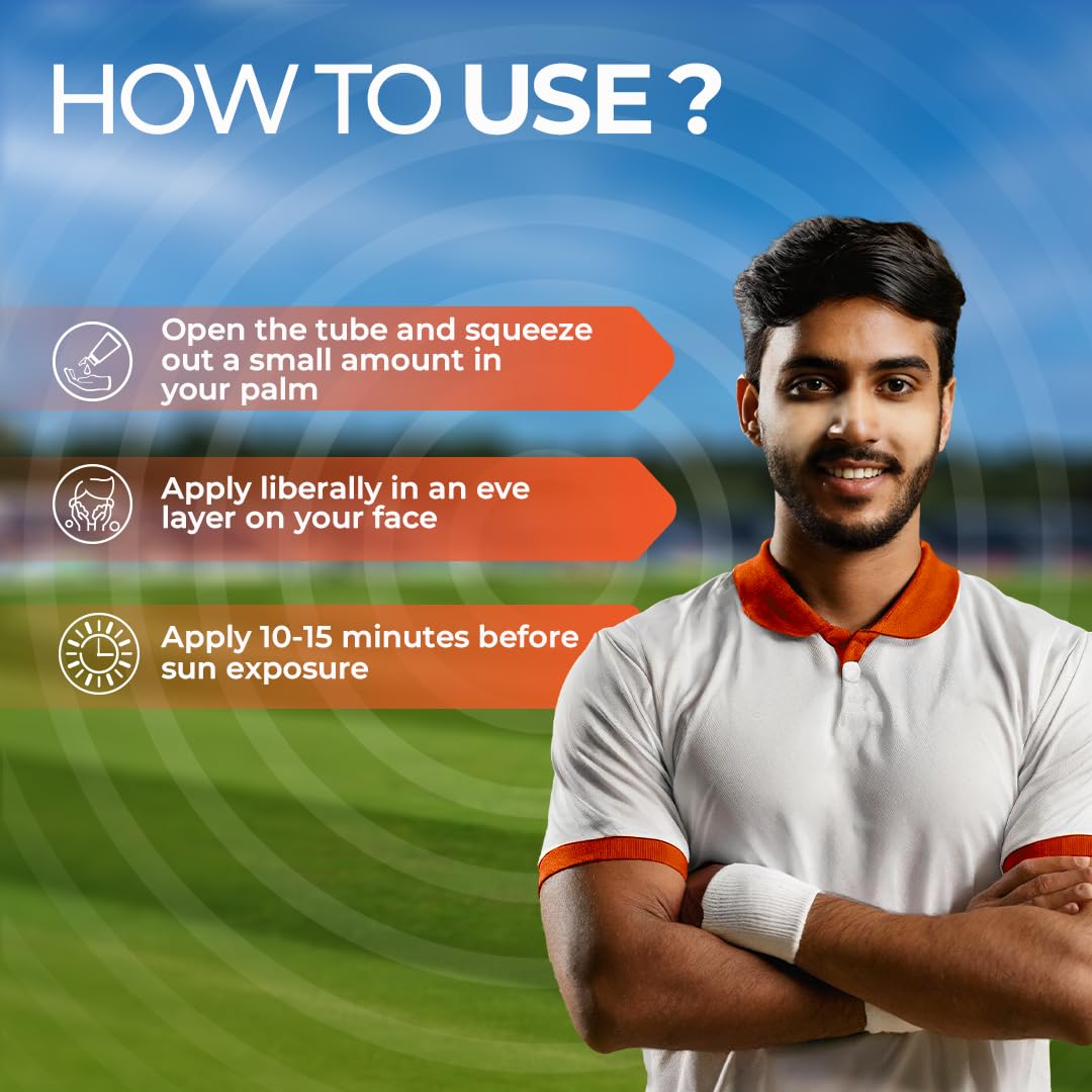 Elemnt Brown Zinc Sunscreen for Cricketers | SPF 50 Zinc Suncream, Broad Spectrum PA+++ with Aloe Vera | Formulated For Heavy Sun Exposure | Water Resistant Sunscreen for Cricketers & Sports| Men & Women | 50+50 GM