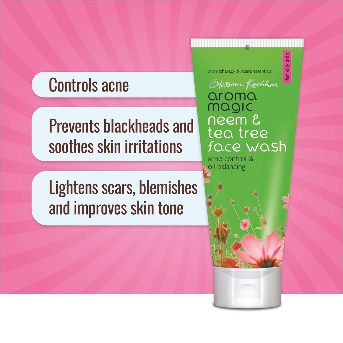 Aroma Magic Neem And Tea Tree Face Wash (PWRD by Niacinamide)- 100 ml (Pack of 2)