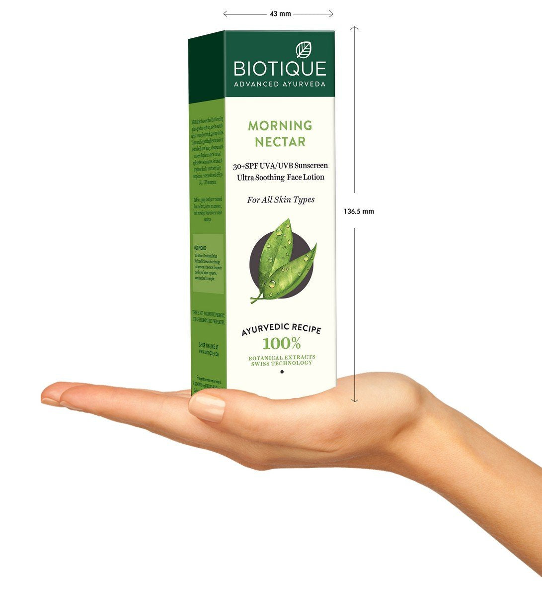 Biotique Bio Morning Nectar Sunscreen Ultra Soothing Face Lotion, SPF 30+, 120ml & Bio Honey Water Clarifying Toner, 120ml