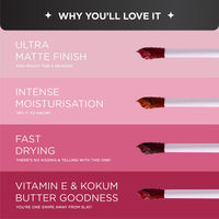 BELLAVITA Kiss-Proof Liquid Lipstick | 3.8 ml | 18-hr Stay | Transferproof Lipstick | Long Lasting | Ultra Matte Finish | Intense Moisturisation | Waterproof Liquid Lipsticks for Women | Pink Pout