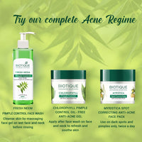 Biotique Fresh Neem Pimple Control Face Wash| Ayurvedic and Organically Pure| Prevents Pimples |100% Botanical Extracts| Suitable for All Skin Types | 200mL (Pack of 3)