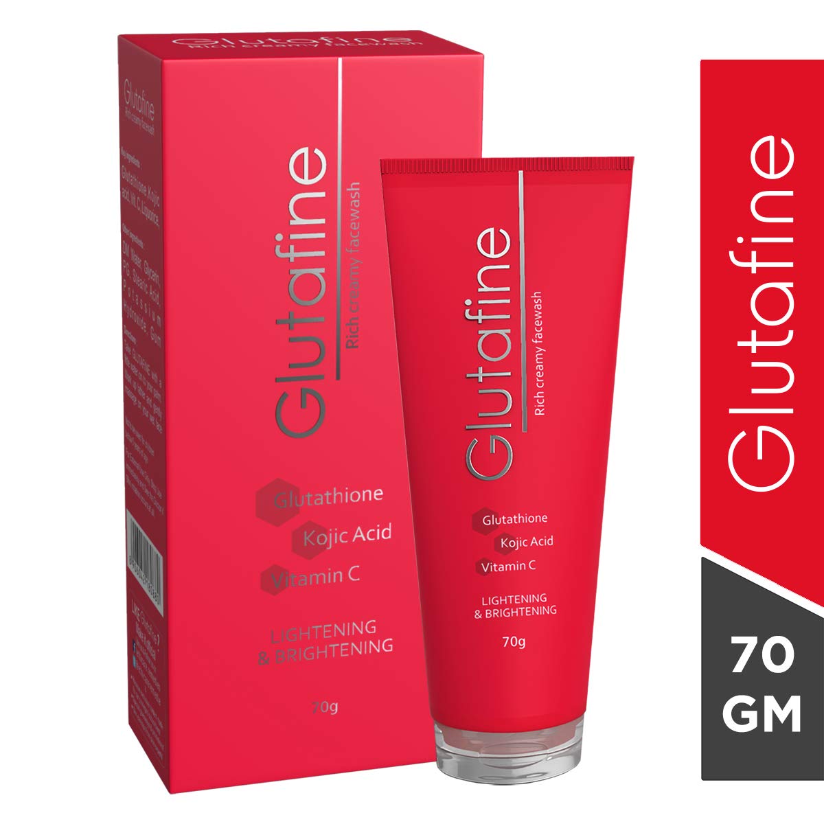 Glutafine Rich Creamy Facewash for Lightening and Brightening, 70g (Pack of 1)