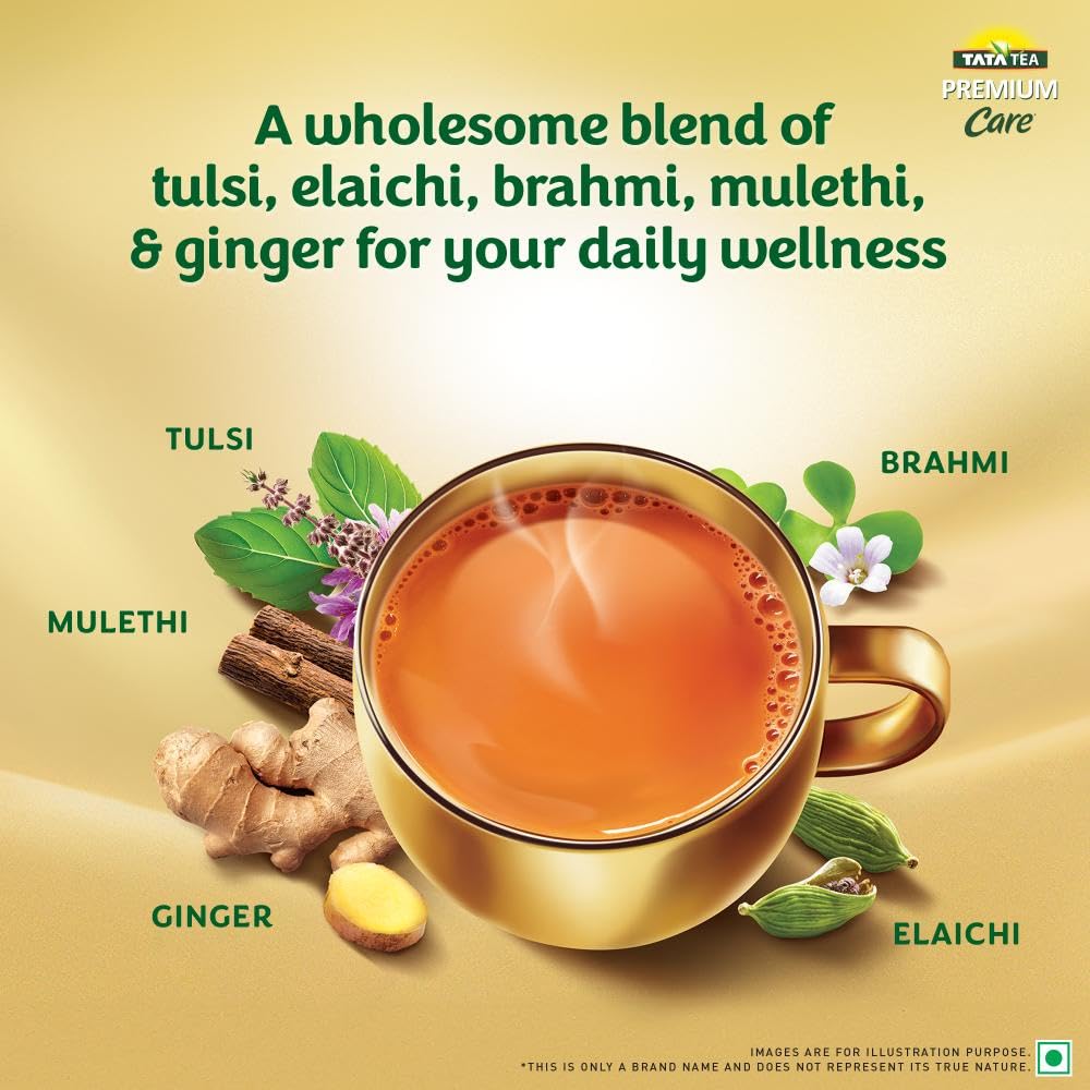 Tata Tea Premium Care 500g Black Tea, Delicious Tea with Goodness of Tulsi, Mulethi, Ginger, Brahmi & Elaichi, Trusted Quality, Loose Leaves