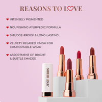 Just Herbs Matte Lipstick, Hydrating Nourishing and Liquid Waterproof Long Stay Relaxed Matte Bullet Lipsticks for Women 4.2 gm (Chilli Pepper)