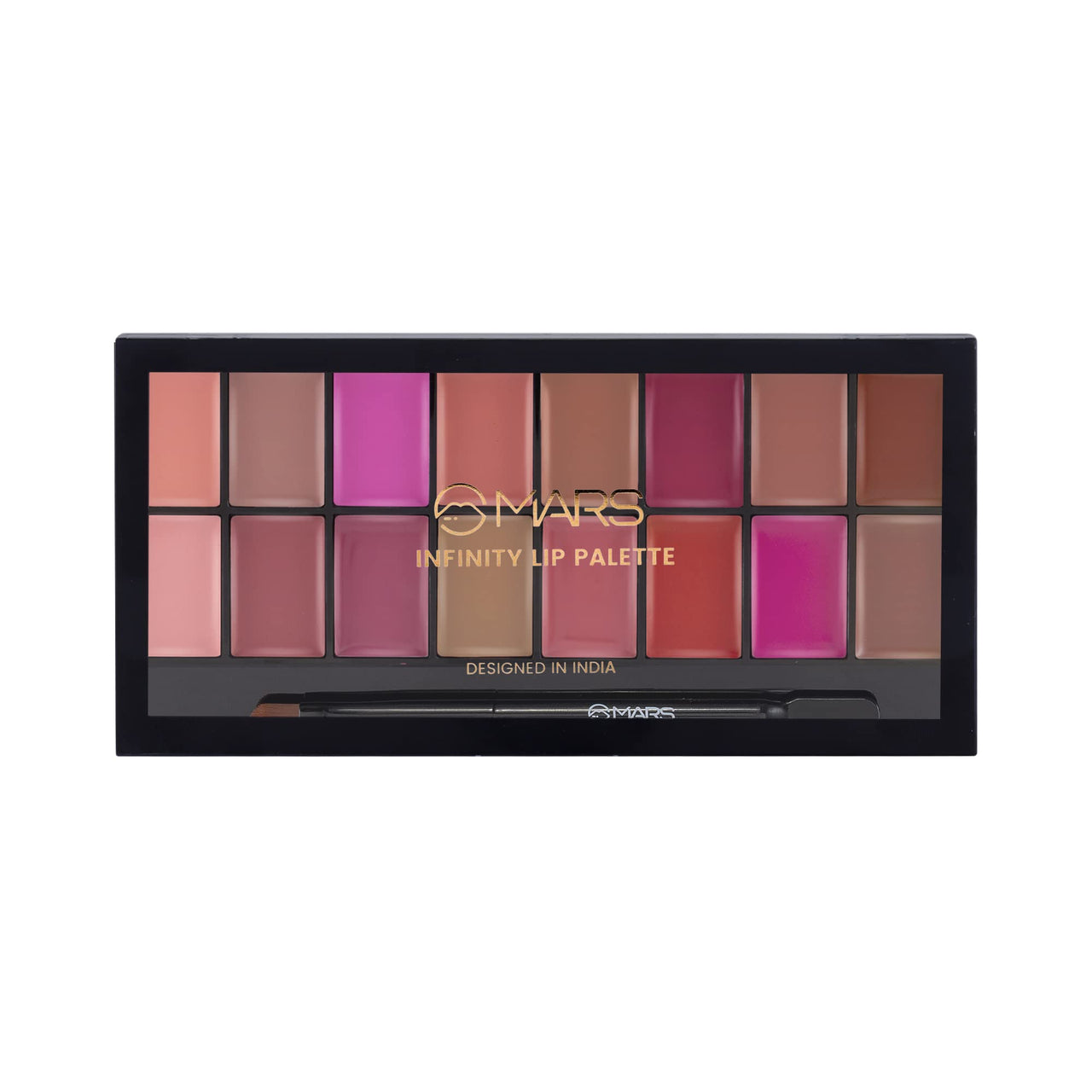 MARS Infinity Lip Palette | Demi Matte | 16 Colors to Infinte Lipstick Colors | Free Spatula cum Applicator (36.0 gm) (03-Multicolor)