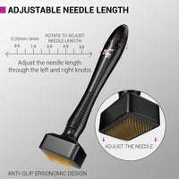 Sotrue Derma Stamp for Hair Growth | Titanium Coated Adjustable Needles 0.25mm to 3mm | 140 Microneedling Stamp for Skin Repair, Face, Hair & Beard Growth | Reduces Acne Scars | Safe & Effective To Use