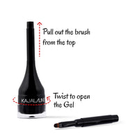 Jersy Girl by Fashion Colour Kajal and Eyeliner With Brush|24 Hours Long Lasting and Smudge Proof | Waterproof | Intense Colour | 2 in 1 Kajal and Eyeliner Combo | Lasting Drama Gel Eyeliner | 3.8g (Black)