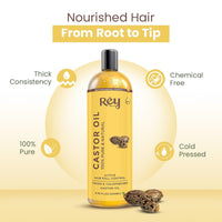 Rey Naturals Cold Pressed Castor Oil, 200ml