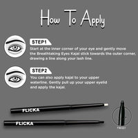 FLiCKA Breathtaking Eyes Kajal White & Texture To Tease Liquid Eyeliner Combo