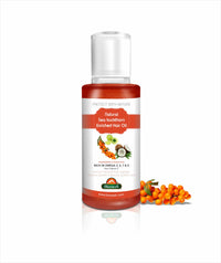 Biosash Sea Buckthorn Hair Oil 100ml | Ayurvedic Hair Care with Sea Buckthorn Berry, Almond & Castor Oil | Rich in Omega 3 6 7 9 & Vitamin E | Hair Fall Control & Hair Growth